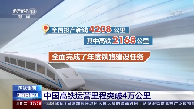 LOL比赛赌注平台:中国高铁运营里程超过4万公里，居世界第一